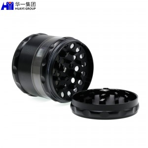 Wholesale Zinc Alloy Herb Grinder 4 layers with visible window HYVC020017