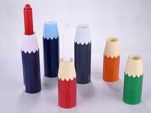 Pencil pattern candle stick in small and big size , pencil pattern canister