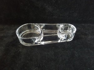 Double hole glass candle holder