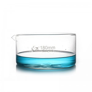 Vasă de cristalizare din sticlă transparentă din sticlă borosilicată ieftină de laborator