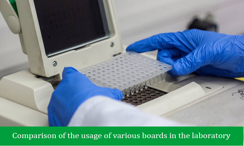 Comparison of the usage of various boards in the laboratory