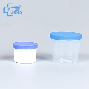 Wholesale China Disposable Medical 30ml 60ml Red Lid PP Hospital Stool Container