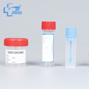 Wholesale China Disposable Medical 30ml 60ml Red Lid PP Hospital Stool Container