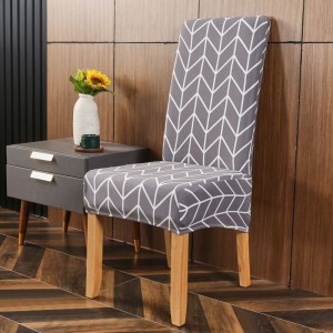 Removable Washable Soft Spandex Extra Large Dining Room Chair Covers for Kitchen Hotel Table Banquet Geometric Print Chair Cover