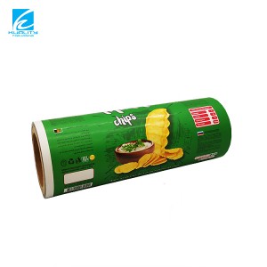 Customized Logo Plastic Printed Aluminum Foil Laminated Wrapper Film Roll Packaging For Chips