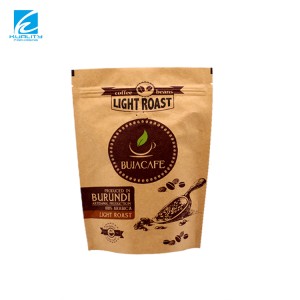 Competitive Price Biodegradable Kraft Paper Foil Pouch Zip Lock Resealable Small Coffee Beans Bags