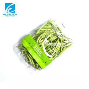 Custom printed self seal transprence micro-perforated plastic bag for vegetable