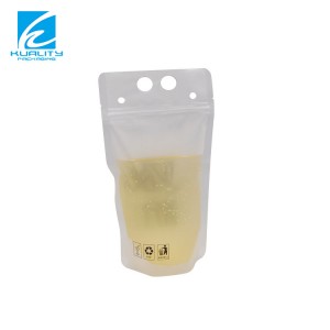 Plastic Liquid Stand Up Beverage Pouch with Spout