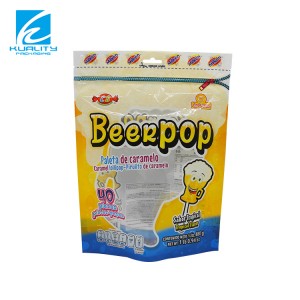 Inviromental Friendly custom plastic wrapping candy pouches stand up food packaging bags for snack dried fruit