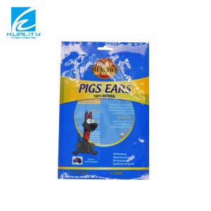 Recyclable Pet Food Packaging Re-sealable Eco Friendly Flat Bottom Bag