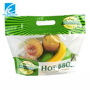 Recycle fruit bag custom Printing Surface plastic packaging grape bag with vent hole