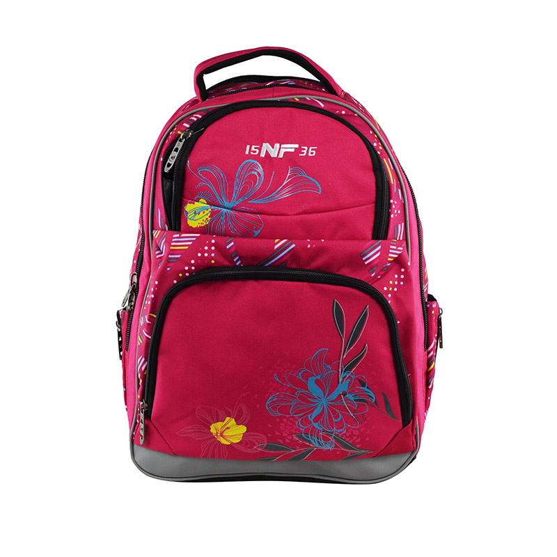 Flowers Large Multi-Compartment School Bag Laptop Backpack for Girl Student (2)