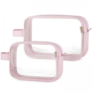 China Wholesale Women Cosmetic Bags Suppliers –  Clear Toiletry Bag Transparent Makeup Bags Set Waterproof Wash Bag 2pcs -Grey – New Hunter