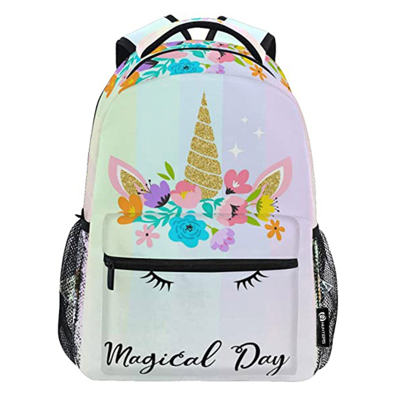 Rucksak fir Meedercher Jongen Magical Unicorn - School Bookbags Laptop Rucksäck Waasserdicht Travel Daypack
