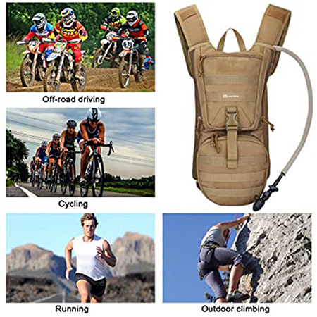 Military Tactical Hydration Pack Water Backpack with 3L Upgraded Bladder for Hiking Running Cycling-20