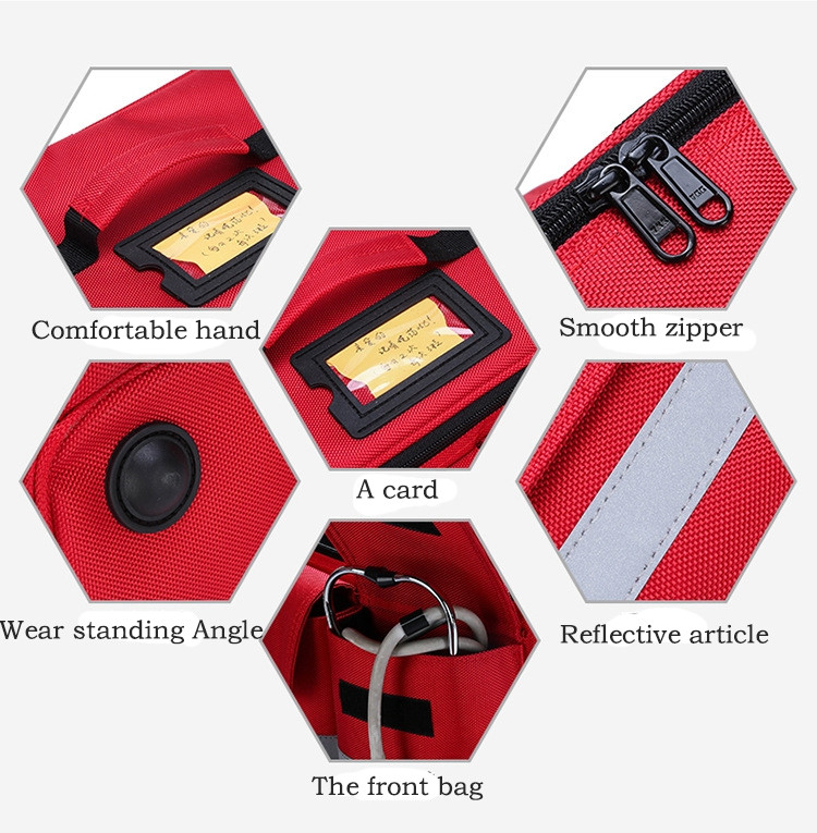 Outdoor First Aid Kit Outdoor Sports Red Nylon Waterproof Cross Messenger Bag Family Travel Emergency Bag