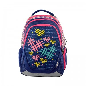 China Wholesale Reflective Running Jogging Wallet Pricelist –  Colourful School backpack for girls geometric design flower images printing special bag shape unique printing for primary  girl...