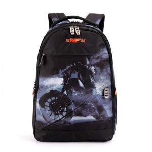 China Wholesale School Bookbag Pricelist –  Teen-ager school student backpack with vivid lifelike motorcyle sublimation printing Cool Travel Daypack Water Resistant College School Computer B...
