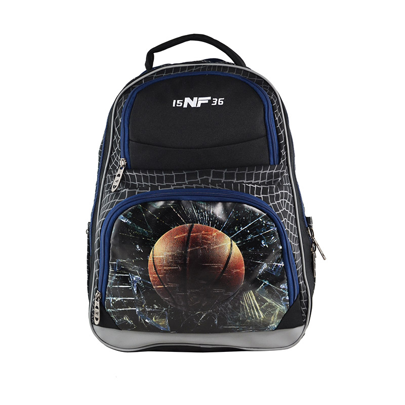 Basketball Large Multi-Compartment School Bag Laptop Backpack for Boy Student (2)
