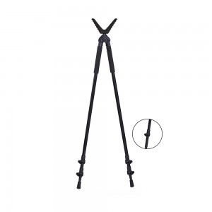 Bipod shooting hunting stick with inner twist locking system
