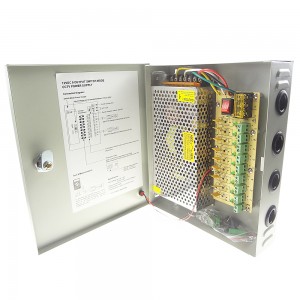 12V 10A 9CH CCTV Power Supply Box Kabinet 120W