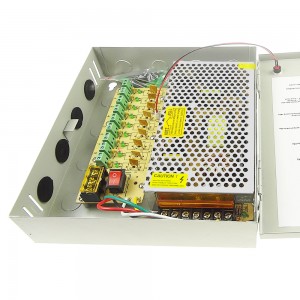 12V 10A 9CH CCTV Power Supply Box Cabinet 120W
