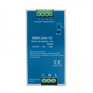 Din Rail PSU 24V 10A 240W Strømforsyning NDR-240-24