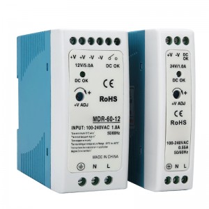 Din Rail Strømforsyning 5V 12A 60W SMPS MDR-60-5