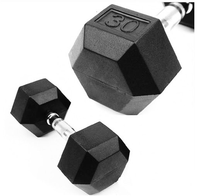 Good quality 20 Kg Rubber Coated Dumbbell Set - Hex rubber coated dumbbell – Chuangya detail pictures