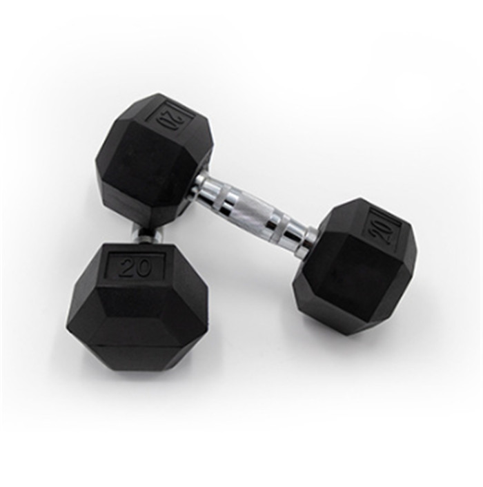 Good quality 20 Kg Rubber Coated Dumbbell Set - Hex rubber coated dumbbell – Chuangya detail pictures