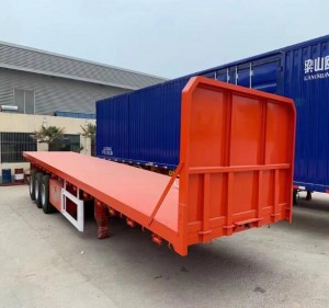 Triangle flatbed container trailer