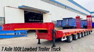 7 axles heavy low loader semi trailer