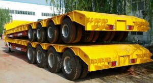 4 Axle 80ton Lowbed Semi Trailer for Sale