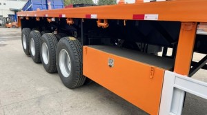 flatbed trailer with container lock