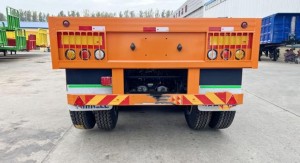 4 axle flatbed truck trailer with front board