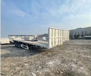 flatbed semi-trailer with front wall