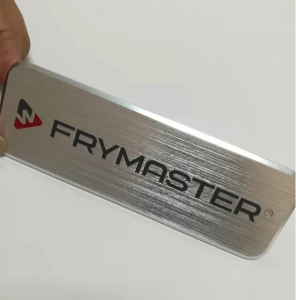 Custom Hydraulic pressure logo brushed metal logo plate anodized aluminum name tags