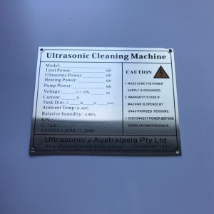 Custom metal printing nameplate Aluminum label name plate for machine