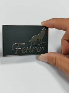 Custom Shiny logo embossed metal label stainless steel etched logo plate