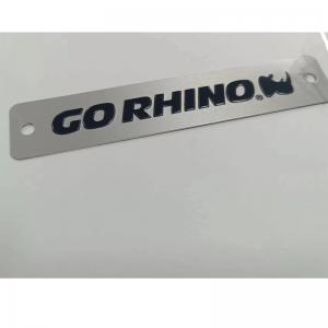 Custom logo embossed printing aluminum name tag metal label plate