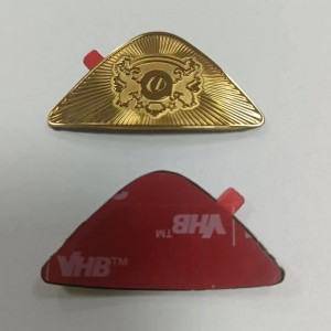 Custom 3D Glossy Gold Logo Badge Electroforming Nickel Label