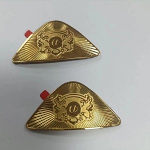 Custom 3D Glossy Gold Logo Badge Electroforming Nickel Label