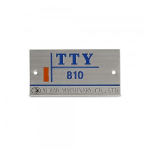 Custom Brushed engraved stainless steel metal name tag label with colors filled in