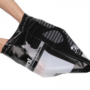 Custom Compostable Black Plastic Ziplock Bag Clothing Packaging Frosted Zipper Bag Biodegradable Poly garment bag