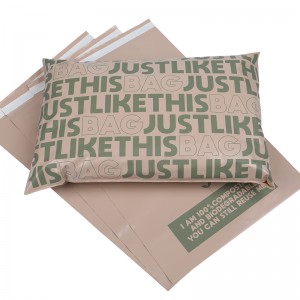 Pielāgota logotipa kompostējama piegādes kurjera bioloģiski noārdāma plastmasas polietilēna pasta maisiņš
