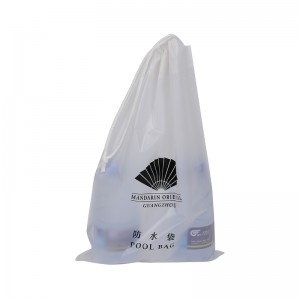 Compostable frosted custom clothes packaging bag with drawstring