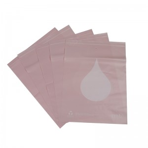 Sacchetti di cerniera in plastica biodegradabili di culore rosa persunalizati T-shirt per costumi da bagno Zip Lock Sacchetto di imballaggio di vestiti cù logo