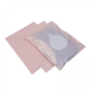Custom Pink color Biodegradable Plastic Zipper Bags T Shirt Swimwear Zip Lock Clothing Packaging Bag With Logo
