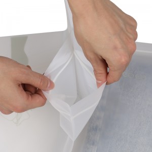 100 % komposterbar glidelås Gjenlukkbar pose Biologisk nedbrytbar plast frostet glidelåspose for kortermet t-skjorte