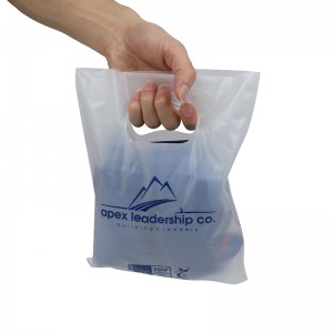 Eco friendly compostable die cut shopping bag biodegradable poly handle bag
